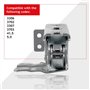 SPARES2GO Hettich Lot de charnières de porte intégrées pour réfrigérateur congélateur (charnières gauche et droite avec codes : 