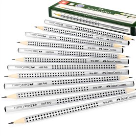 Faber-Castell Grip 2001 Lot de 12 crayons graphite triangulaires 2B
