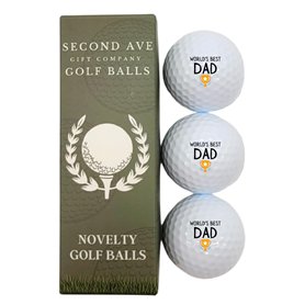 Second Ave Lot de 3 balles de golf avec inscription « World's Best Dad »