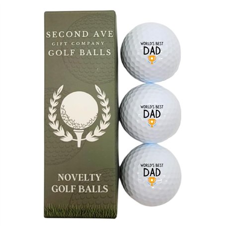 Second Ave Lot de 3 balles de golf avec inscription « World's Best Dad »