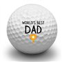 Second Ave Lot de 3 balles de golf avec inscription « World's Best Dad »