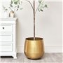 Grand pot de fleurs en métal martelé doré 40 cm x 38 cm