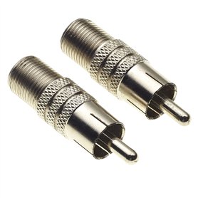 Adaptateur RCA Phono vers Femelle de Type F à Corps en Nickel