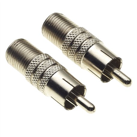 Adaptateur RCA Phono vers Femelle de Type F à Corps en Nickel