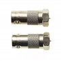 Adaptateur de Type F mâle vers BNC Femelle, Lot de 2 - Adaptateur de câble coaxial BNC mâle vers Femelle - F vers BNC mâle pour 