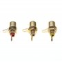 Keple Prises phono – Adaptateur jack pour boîtier RCA plaqué or avec borne à souder – Rouge, blanc et jaune – Codage couleur A/V
