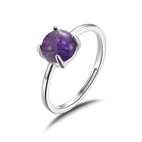 Philip Jones Bague Ajustable Améthyste