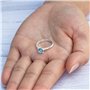 Philip Jones Bague en Cristal réglable Bleu Clair créée avec des Cristaux Zircondia®