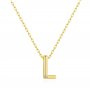 Philip Jones Collier plaqué or avec initiale lettre L créé avec des cristaux de zircon