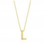 Philip Jones Collier plaqué or avec initiale lettre L créé avec des cristaux de zircon, Plaqué or, Cristal de zircondia®