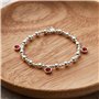 Philip Jones Bracelet à breloques extensible avec pierre de naissance du mois de janvier (grenat) avec boîte cadeau, Cristal, Cr