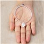 Philip Jones Bracelet élastique avec breloques en forme de cœur pour fille, Argent