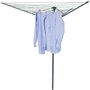 myAIMS Étendoir à linge rotatif 3 bras 3 bras en acier avec revêtement en poudre pliable pour le linge extérieur Système de para