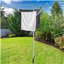 myAIMS Étendoir à linge rotatif 3 bras 3 bras en acier avec revêtement en poudre pliable pour le linge extérieur Système de para
