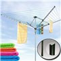 myAIMS Étendoir à linge rotatif 3 bras 3 bras en acier avec revêtement en poudre pliable pour le linge extérieur Système de para