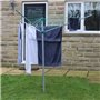myAIMS Étendoir à linge rotatif 3 bras 3 bras en acier avec revêtement en poudre pliable pour le linge extérieur Système de para