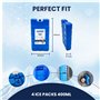 Schone Lot de 4 Blocs de Glace épais de 400 ML – Liquide de Refroidissement Qui Reste Tout Simplement congelé Plus Longtemps