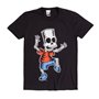 The Simpsons T Shirt à Manches Courtes Skeleton Bart Noir Unisexe