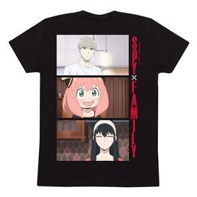 T shirt à manches courtes Spy X Family Trio Shots Noir Unisexe