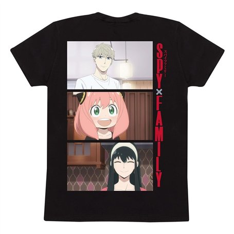 T shirt à manches courtes Spy X Family Trio Shots Noir Unisexe