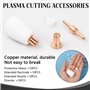 Granvoo Lot de 40 Accessoires de Découpe Plasma, Électrodes de Buse de Découpeur Plasma PT-31, Plasma Decoupe Electrode Tip Buse
