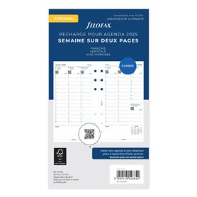 Filofax Personnel 1 Semaine / 2 Page Verticale Français 2025