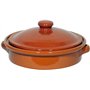 Amazing Cookware Plat Rond en Terre Cuite Naturelle avec Couvercle 20 cm