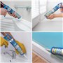 Dryzone Mastic Silicone Transparent Résistant aux Moisissures (310 ml) | Cartouche Silicone Sanitaire Premium pour Salle de Bain