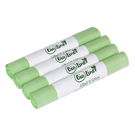 Lot de 100 mini sacs compostables de 3 L pour plan de travail de cuisine pour déchets alimentaires EN13432