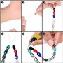 Kurtzy Kit de Perles en Verre pour Bijoux (Lot de 225) - 12 x 7,7 mm - 15 Couleurs - Perle de Rocaille en Verre pour l’Artisanat