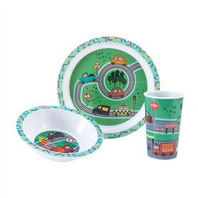 Ensemble de vaisselle 3 pièces en forme de véhicule - Assiette