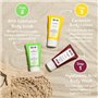Q+A Coffret Cadeau Trio de Soins Corporels Voyage, comprenant un Gel Douche à l'Acide Hyaluronique, un Gommage Exfoliant Corps à
