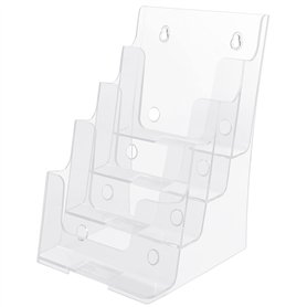 BELLE VOUS Presentoir Acrylique Transparent à Plusieurs Niveaux - 4 Compartiments A5 en Plastique Transparent - Banette Murale o