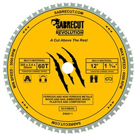 1 lame de scie circulaire SabreCut SCCSM305_60 305 mm 60T x 30 mm 25