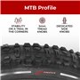 Fincci Pneus Réfléchissant VTT 26 x 1.95 Pouces - Paire Pliable Tire Vélo 50-559 avec 2X Chambre à Air de Valve Schrader 48mm po