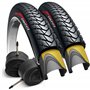 Fincci Paire de pneus pliables 700 x 35c 37-622 60 TPI avec protection en nylon et valve Presta Chambre à air 48 mm Cyclisme rou