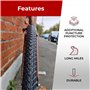 Fincci Paire de pneus pliables 700 x 35c 37-622 60 TPI avec protection en nylon et valve Presta Chambre à air 48 mm Cyclisme rou