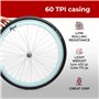 Fincci Paire de pneus pliables 700 x 35c 37-622 60 TPI avec protection en nylon et valve Presta Chambre à air 48 mm Cyclisme rou
