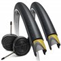 Fincci Paire de pneus pliables pour vélo de route 700 x 28c 700 C 28-622 avec 1 mm anti-crevaison et 2 chambres à air Presta Val