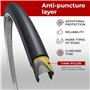 Fincci Paire de pneus pliables pour vélo de route 700 x 28c 700 C 28-622 avec 1 mm anti-crevaison et 2 chambres à air Presta Val