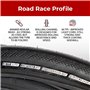 Fincci Paire de pneus pliables pour vélo de route 700 x 28c 700 C 28-622 avec 1 mm anti-crevaison et 2 chambres à air Presta Val