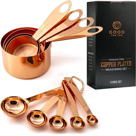 GOOD FOR YOU - Lot de 9 pièces de tasses et cuillères à mesurer de cuisine et pâtisserie