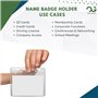 OfficeGear Lot de 50 porte-badges d'événement horizontaux à suspendre format A7 (150 x 74 mm) Plus inserts imprimables – Support