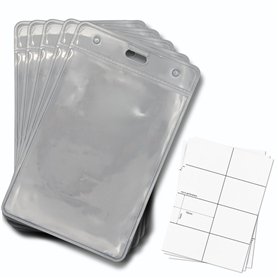 OfficeGear Lot de 50 porte-badges d'événement verticaux à suspendre de taille A7 (74 x 105 mm) Plus inserts imprimables – Suppor