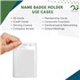 OfficeGear Lot de 50 porte-badges d'événement verticaux à suspendre de taille A7 (74 x 105 mm) Plus inserts imprimables – Suppor