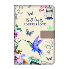 Carnet d'adresses téléphoniques A-Z à dos rigide en tissu vintage A5