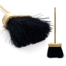 Newman and Cole Brosse de nettoyage compacte pour la cheminée et la maison avec poignée en bois et poils serrés et doux 36 cm