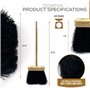 Newman and Cole Brosse de nettoyage compacte pour la cheminée et la maison avec poignée en bois et poils serrés et doux 36 cm