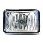 Alchemy Parts Phare de moto rectangulaire 12 V de style rétro en noir brillant | Marqué E/Homologué | Faisceau haut et bas avec 