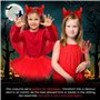 REDSTAR Costume de diable pour enfant – L'ensemble de 4 pièces comprend : ailes en plumes rouges, bandeau cornes de diable, acce
